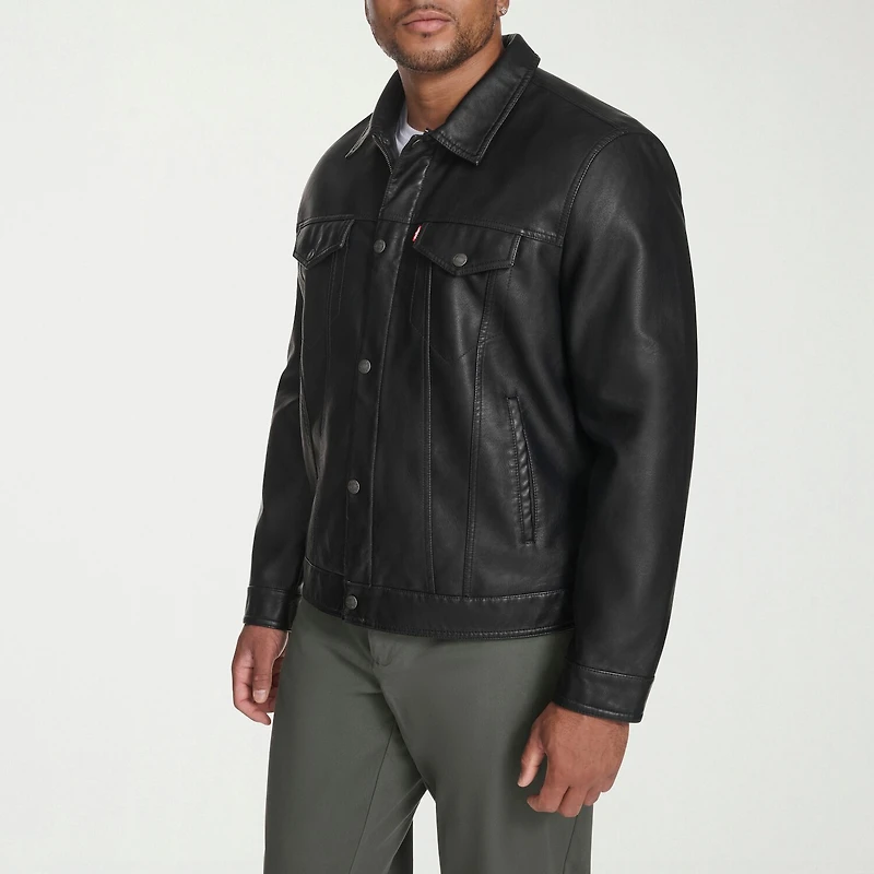 Levi's® Mens Faux Leather Midweight Trucker Jacket