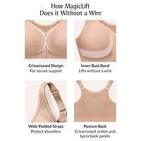 Glamorise Magic Lift® Posture Back Support Full Coverage Unlined Wireless Bra 1265
