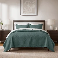Madison Park Mansfield Antimicrobial Treated Reversible Quilt Set