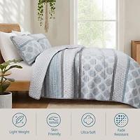 INK+IVY Surya Block Print Cotton 3-pc. Reversible Quilt Set