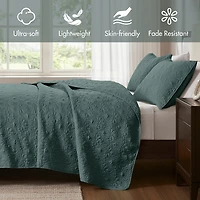 Madison Park Mansfield Antimicrobial Treated Reversible Quilt Set