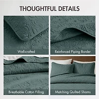 Madison Park Mansfield Antimicrobial Treated Reversible Quilt Set