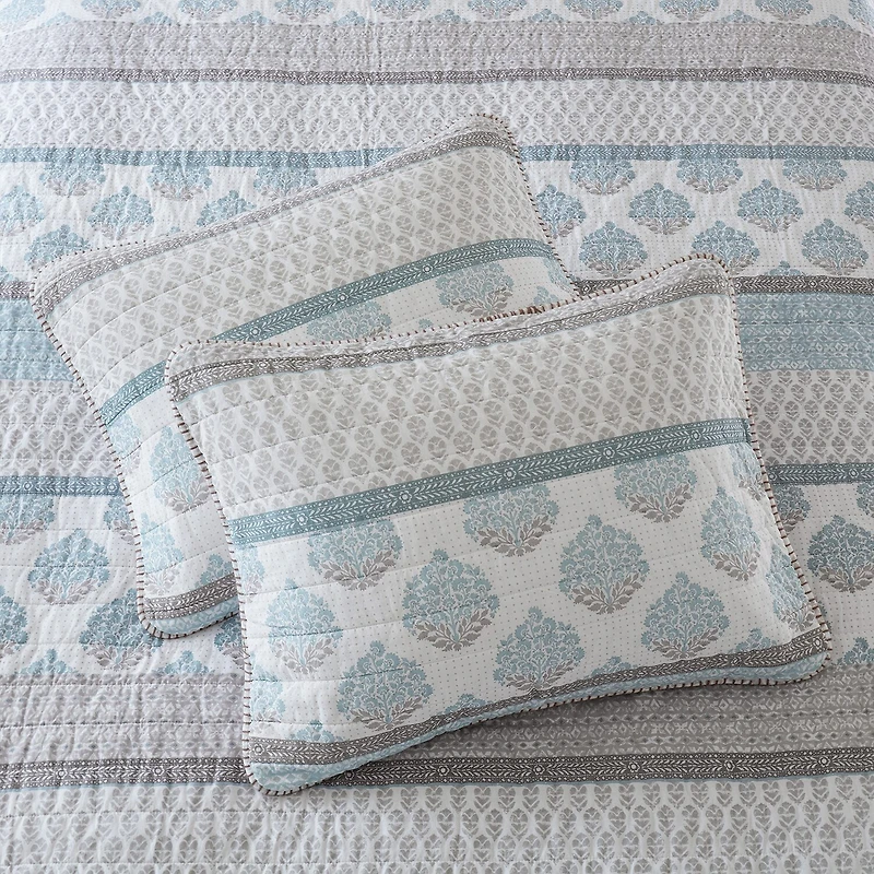 INK+IVY Surya Block Print Cotton 3-pc. Reversible Quilt Set