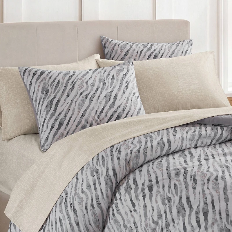 Madison Park Essentials Harlow Abstract Stripe Print With Sheet Set Comforter