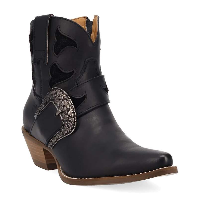 Dingo Womens Saddle Up Stacked Heel Cowboy Boots