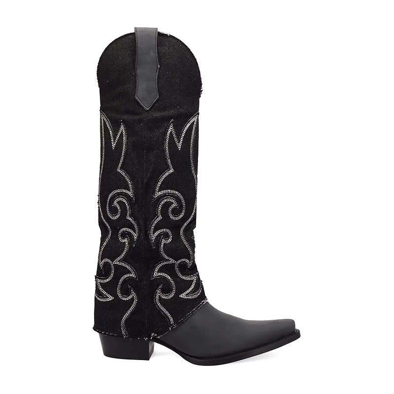 Dingo Womens Blue Jean Baby Block Heel Cowboy Boots