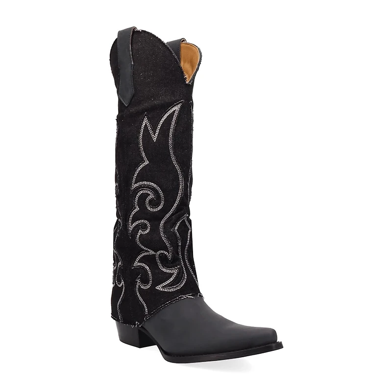 Dingo Womens Blue Jean Baby Block Heel Cowboy Boots