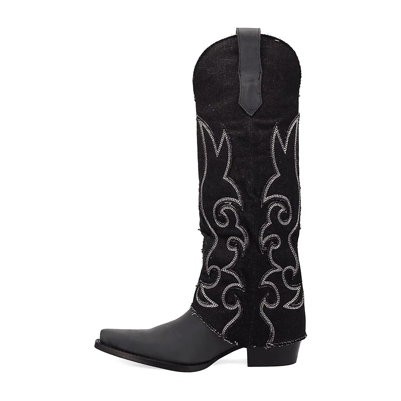 Dingo Womens Blue Jean Baby Block Heel Cowboy Boots