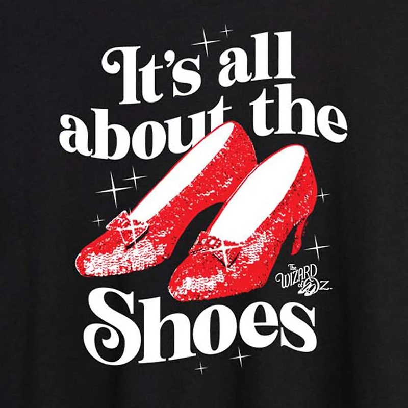 It'S All About The Shoes Tee Womens Juniors Crew Neck Short Sleeve Oversized Wizard of Oz Graphic T-Shirt