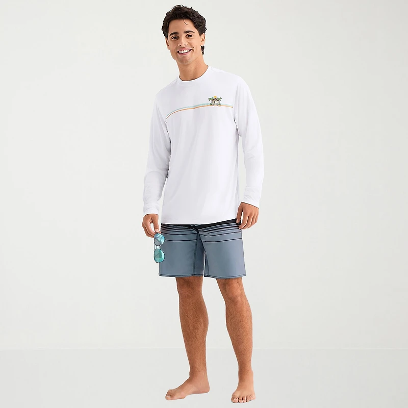 Burnside Mens Crew Neck Long Sleeve Quick Dry T-Shirt