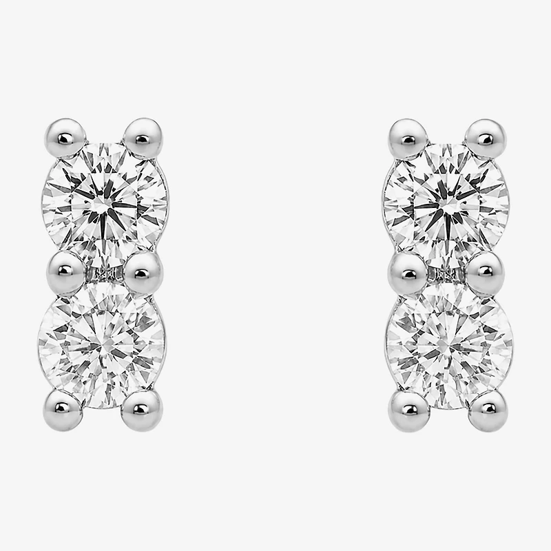 1/6 CT. T.W. Lab Grown White Diamond Sterling Silver 5.1mm Stud Earrings
