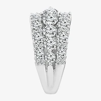 (F / Vs2) Womens 2MM 3 1/2 CT. T.W Lab Grown White Diamond 10K Gold Anniversary Wedding Band