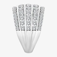(F / Vs2) Womens 2.5MM 3 CT. T.W. Lab Grown White Diamond 10K Gold Anniversary Wedding Band