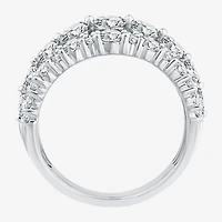 (F / Vs2) Womens 2MM 3 1/2 CT. T.W Lab Grown White Diamond 10K Gold Anniversary Wedding Band