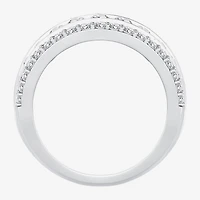 (F / Vs2) Womens 2.5MM 3 CT. T.W. Lab Grown White Diamond 10K Gold Anniversary Wedding Band