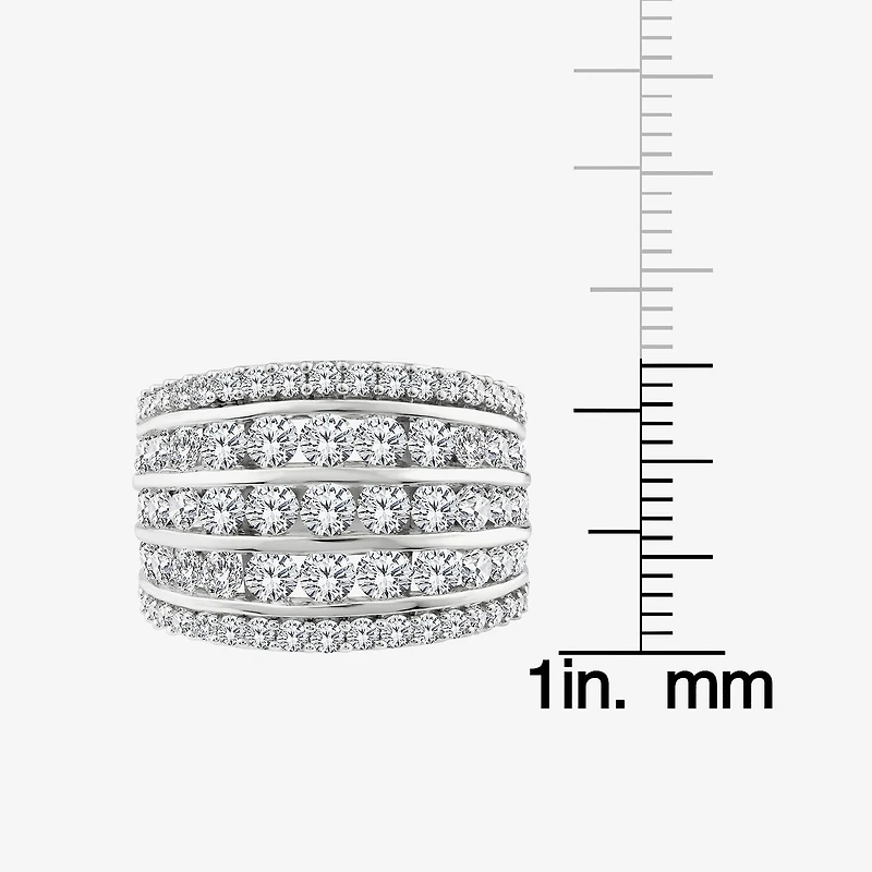 (F / Vs2) Womens 2.5MM 3 CT. T.W. Lab Grown White Diamond 10K Gold Anniversary Wedding Band