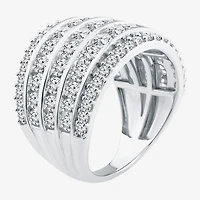 (F / Vs2) Womens 2.5MM 3 CT. T.W. Lab Grown White Diamond 10K Gold Anniversary Wedding Band