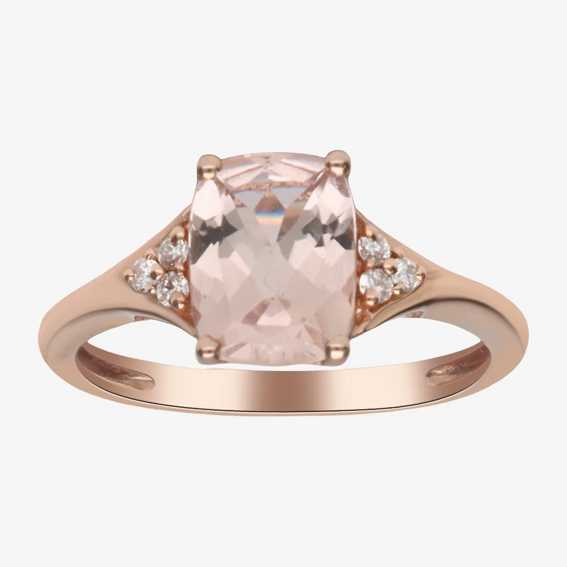 LIMITED QUANTITIES! Womens 1/10 CT. T.W. Genuine Pink Morganite 14K Rose Gold Cocktail Ring