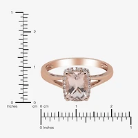 LIMITED QUANTITIES  Genuine Morganite and 1/8 CT. T.W. Diamond Rose Gold Ring