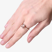 LIMITED QUANTITIES  Genuine Morganite and 1/8 CT. T.W. Diamond Rose Gold Ring