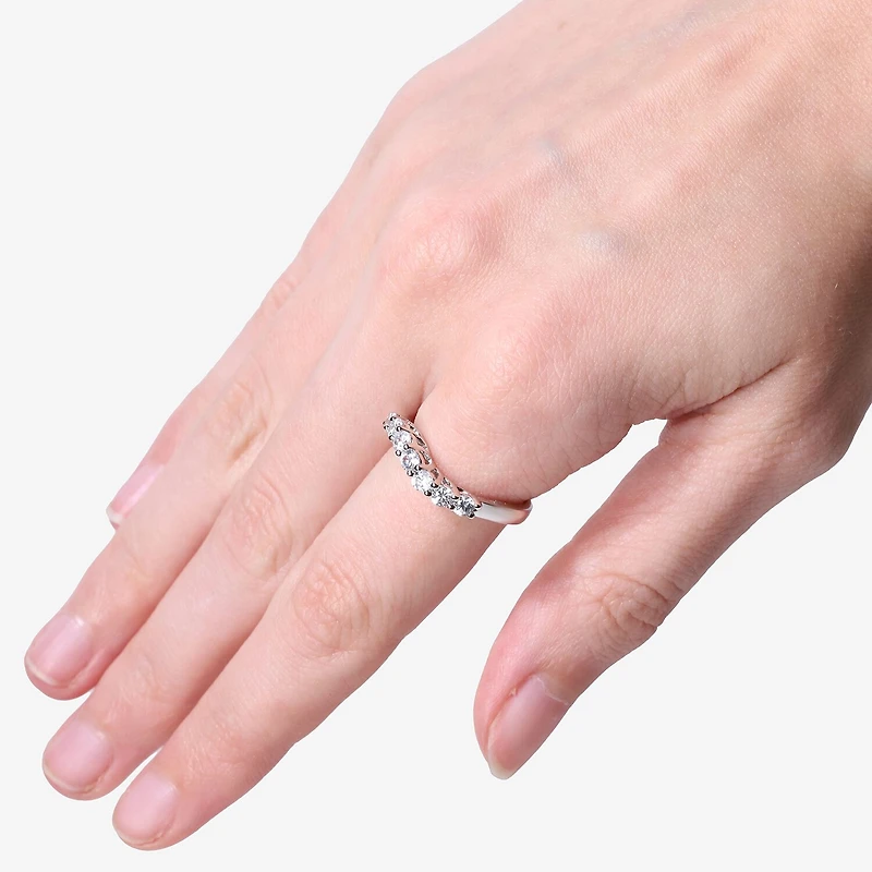 LIMITED QUANTITIES Genuine White Zircon Sterling Silver Wave Ring
