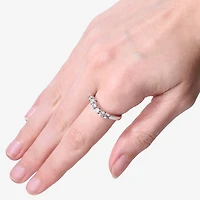 LIMITED QUANTITIES  Genuine White Zircon Sterling Silver Wave Ring