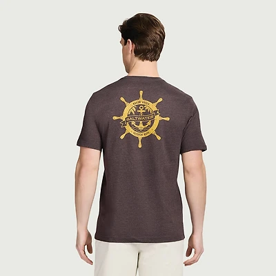 IZOD Saltwater Soft Wash Mens Crew Neck Short Sleeve Classic Fit Graphic T-Shirt