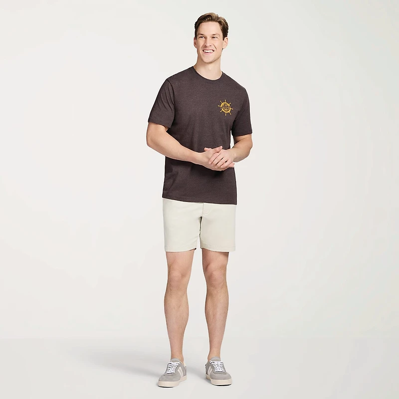 IZOD Saltwater Soft Wash Mens Crew Neck Short Sleeve Classic Fit Graphic T-Shirt