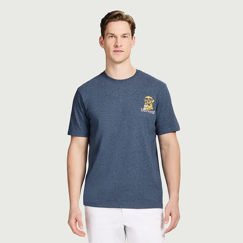 IZOD Saltwater Soft Wash Mens Crew Neck Short Sleeve Classic Fit Graphic T-Shirt
