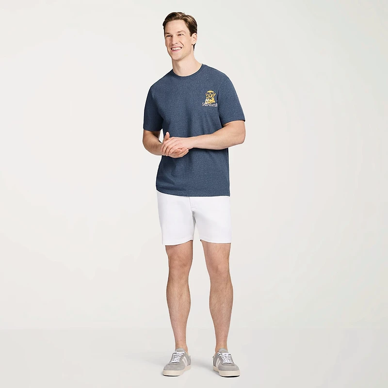 IZOD Saltwater Soft Wash Mens Crew Neck Short Sleeve Classic Fit Graphic T-Shirt