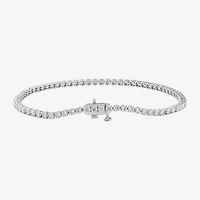 (F / Si2) Womens 3 CT. T.W. Lab Grown White Diamond 10K Gold 7.25 Inch Tennis Bracelet