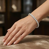 F / Si2) Womens Ct. T.W. Lab Grown White Diamond 10K Gold Inch Tennis Bracelet
