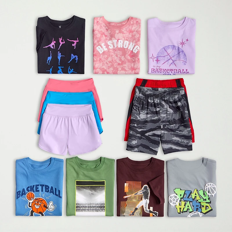 Xersion Little & Big Kid Girls Crew Neck Short Sleeve Regular Fit Graphic T-Shirt
