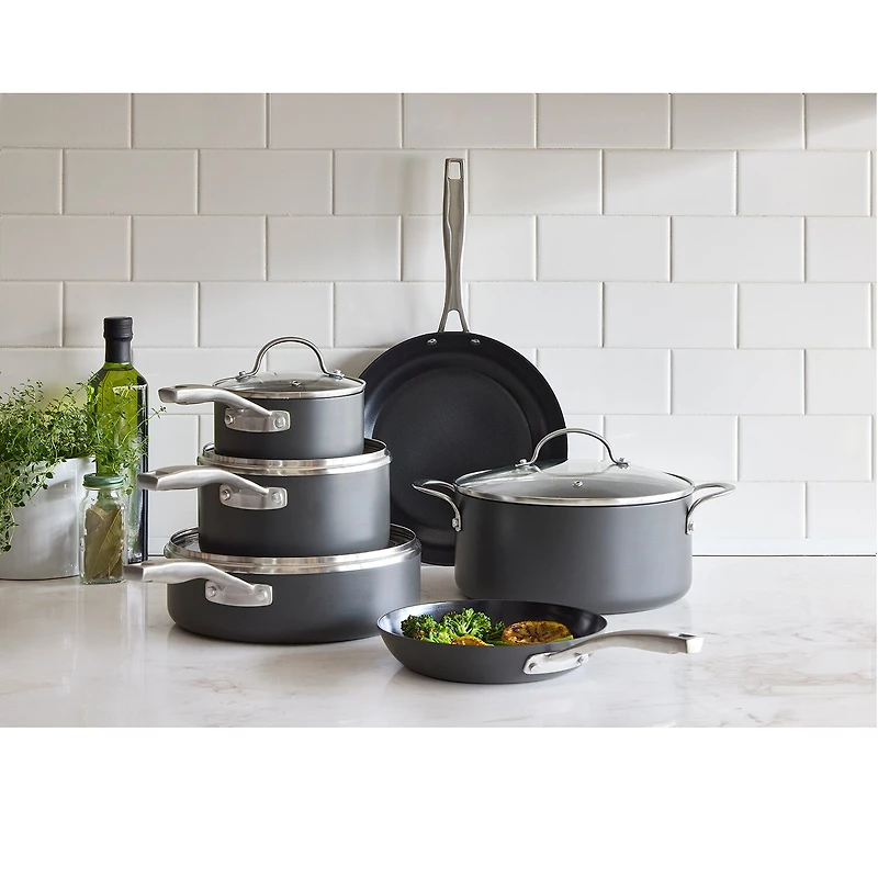 Cooks Hard Anodized Titanium Ceramic 10-pc. Cookware Set