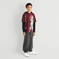 Little & Big Kid Boys Hooded Long Sleeve Regular Fit One Piece Anime Graphic T-Shirt