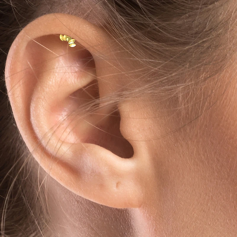 Gold Addiction Womens 10K Gold 7mm Single Earring