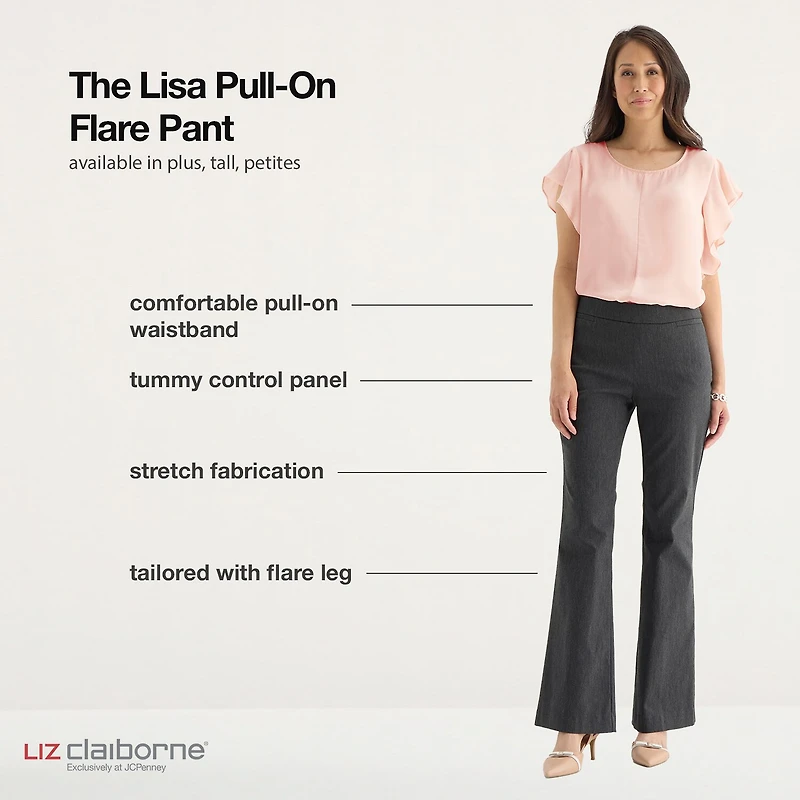Liz Claiborne Lisa Womens Flare Pull-On Pant