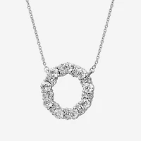 Limited Quantities! Womens 2 CT. T.W. Lab Grown White Diamond Sterling Silver Circle 18 Inch Pendant Necklace