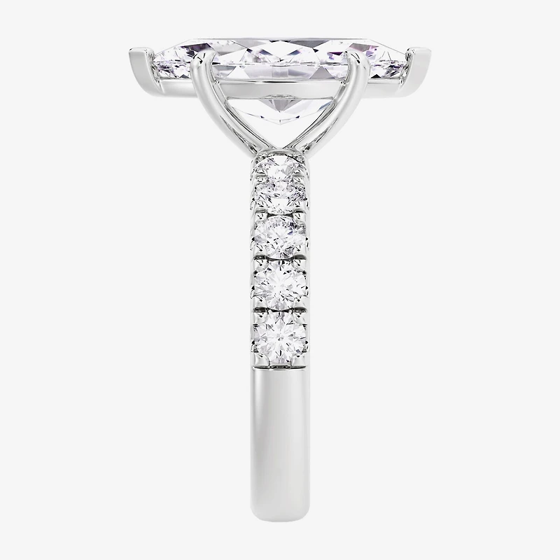 Signature By Modern Bride (F / Vs2) Womens 1/2 Ct. T.W. Lab Grown White Diamond 14K Gold Marquise Side Stone Engagement Ring