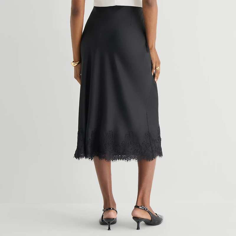 Worthington Womens Midi A-Line Skirt