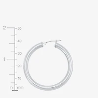 Womens 14K White Gold 40mm Hoop Earrings