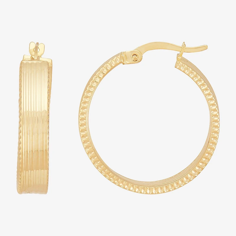 Bonded Brilliance Womens 14K Gold Bonded With Sterling Silver 24.9mm Hoop Earrings