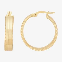 Bonded Brilliance Womens 14K Gold Bonded With Sterling Silver 24.9mm Hoop Earrings