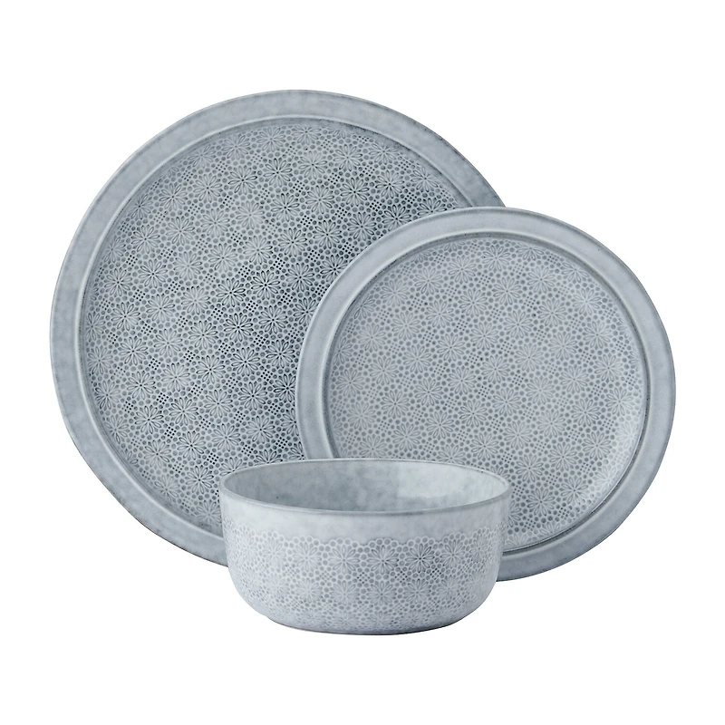 Pfaltzgraff Blooming Meadow, Light Blue 12-pc. Stoneware Dinnerware Set