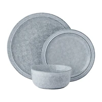 Pfaltzgraff Blooming Meadow, Light Blue 12-pc. Stoneware Dinnerware Set