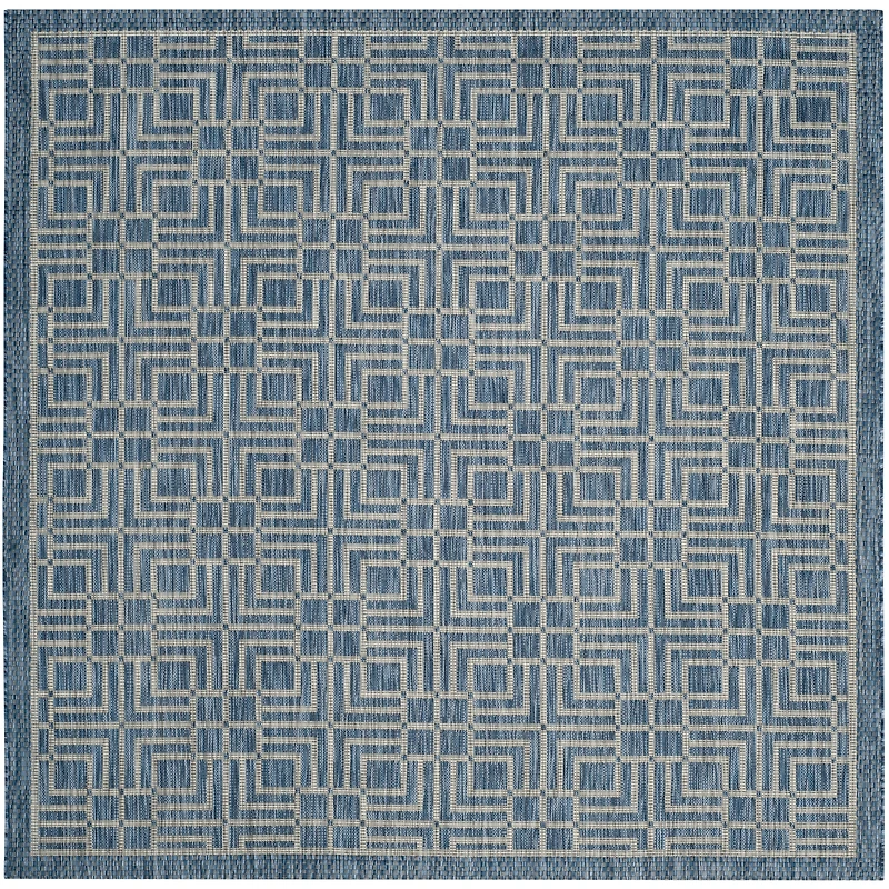 Safavieh Courtyard Collection Adelaide Geometric Indoor/Outdoor Square Area Rug