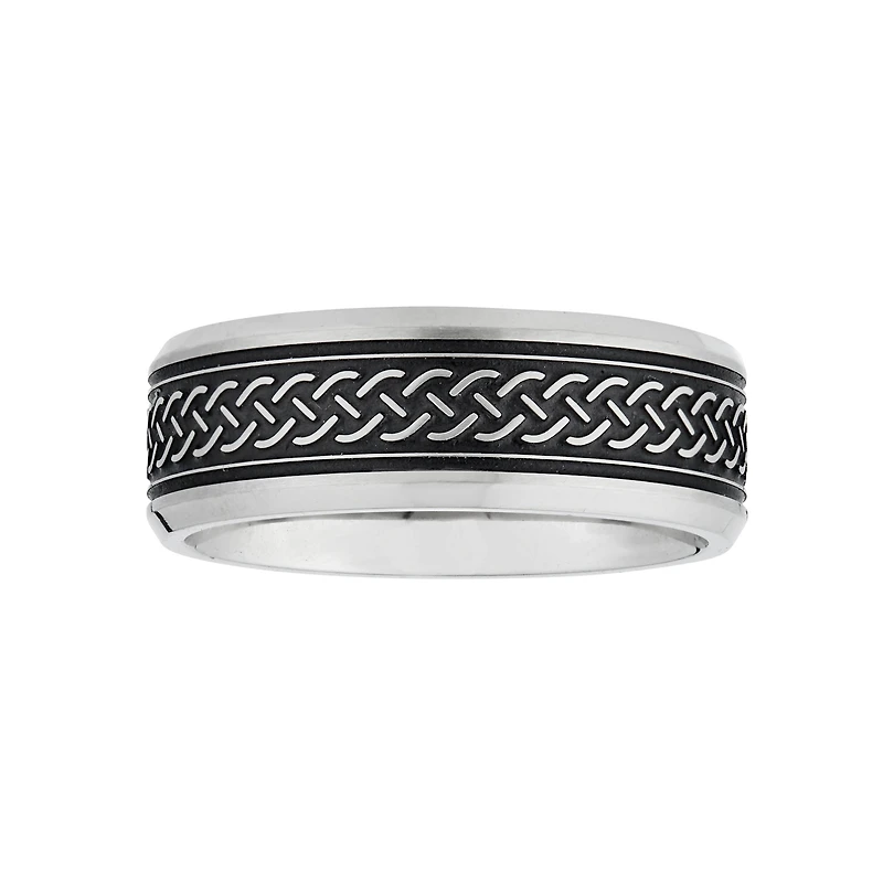Mens 7.5MM Stainless Steel Wedding Band