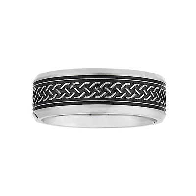 Mens 7.5MM Stainless Steel Wedding Band