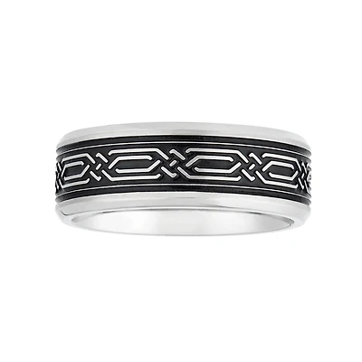Mens 7.5MM Stainless Steel Wedding Band