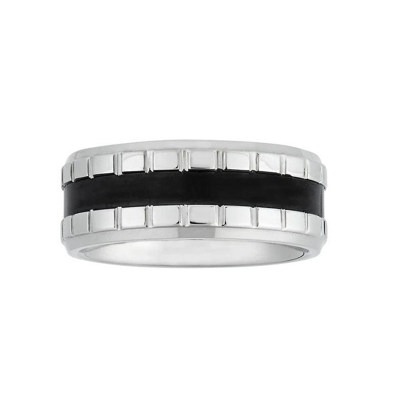 Mens 9MM Stainless Steel Wedding Band